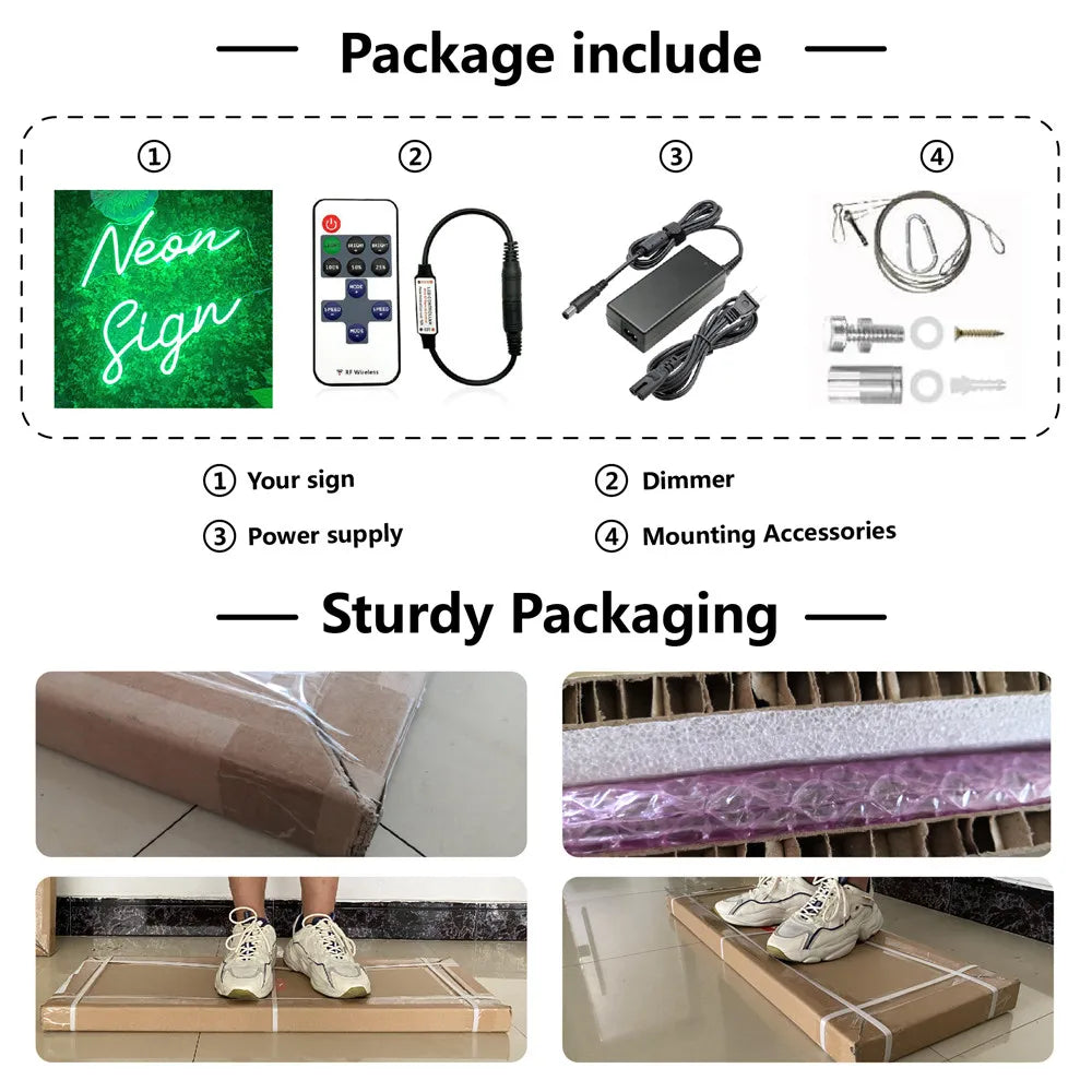 Personalized Neon Signs Custom Light Letter Wall Decoration Neon Led Flexible Christmas Birthday Wedding Room Decor Custom Neon.