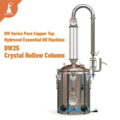 HOOLOO DW 25/50 Distiller Home Copper Still Hydrosol & Essential Oil Extractor Distillation Kit Multifunctional Distiller.