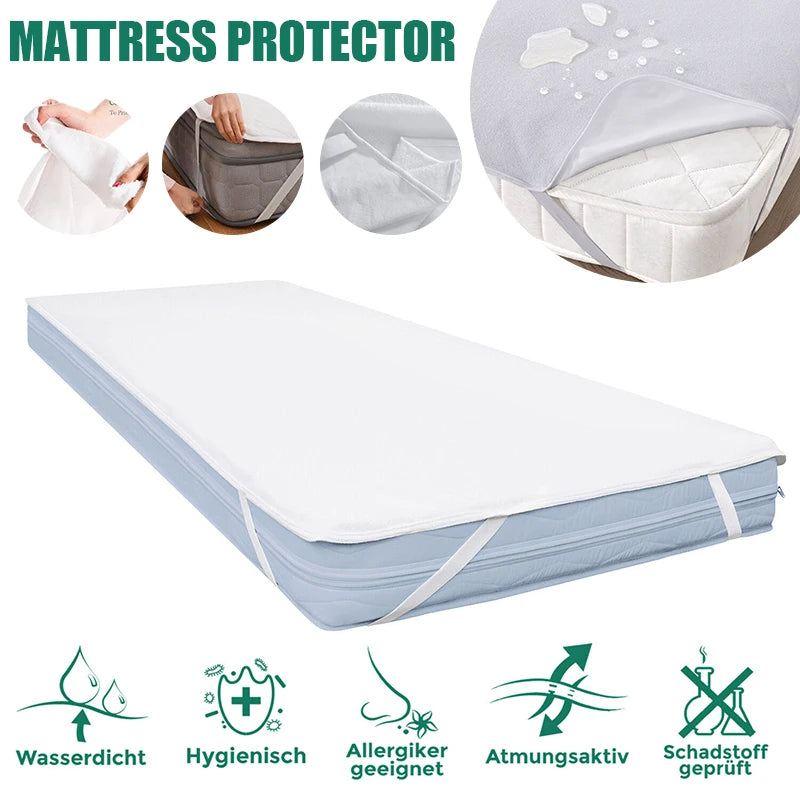 Waterproof Throw Mattress Cover Mattress Protector Covers  Pad Washable Mattress Bed Protector with Elastic Band Single/Double.