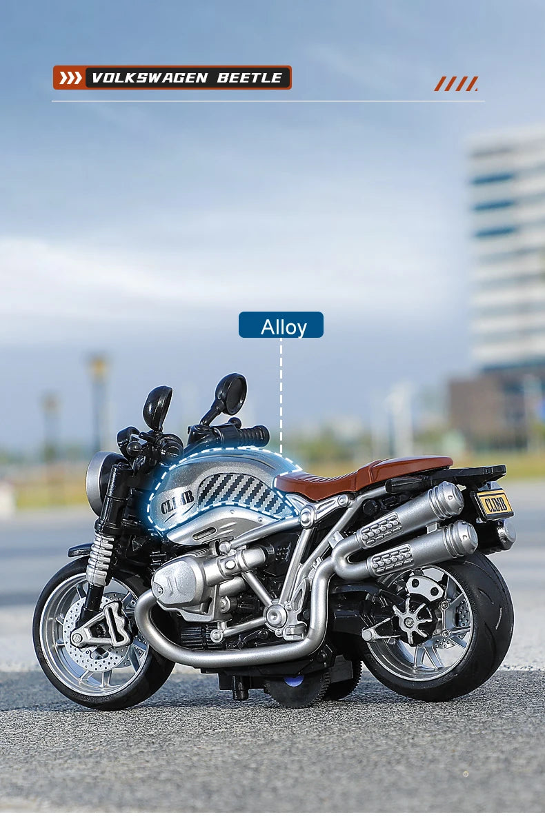 1:12 Sound Light Motorcycle Alloy+Plastic Moto Car Model Diecast Play Vehicles Decoration Collection Boy Toys For Children Gift.