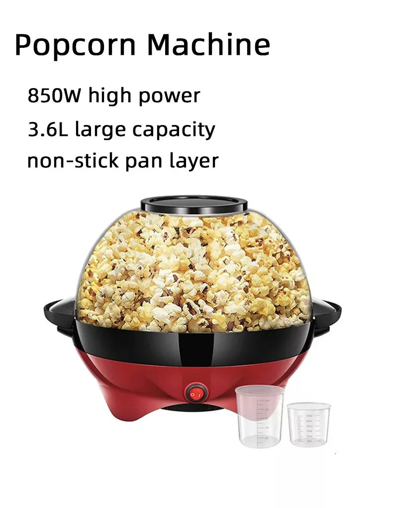 Household 850W electric popcorn machine automatic hot Pipoqueir machine Home-made Diy Popcorn Movie Snack Sonifer Popper.