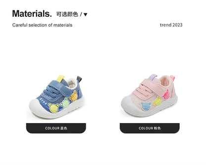2023 New Spring Autumn Girl's Sneakers Children's Baby Mesh Breathable Casual Flats Shoes Outdoor Running Shoes.