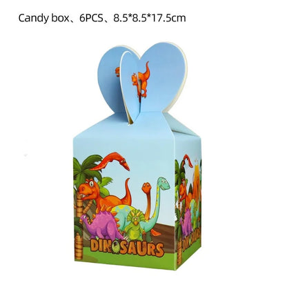 Dinosaurier Dekoration Party Supplies Glas Maske Kuchen Topper Banner PVC Stroh Papa Kreis Geschenktüten Dinosaurier Tier Gefälligkeiten Liefert