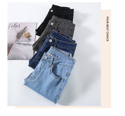 2024 New Sexy Skinny Jeans Women Hip Lift Stretch Pencil Denim Pants Casual Soft Slim Female Trousers Black Gray Blue.