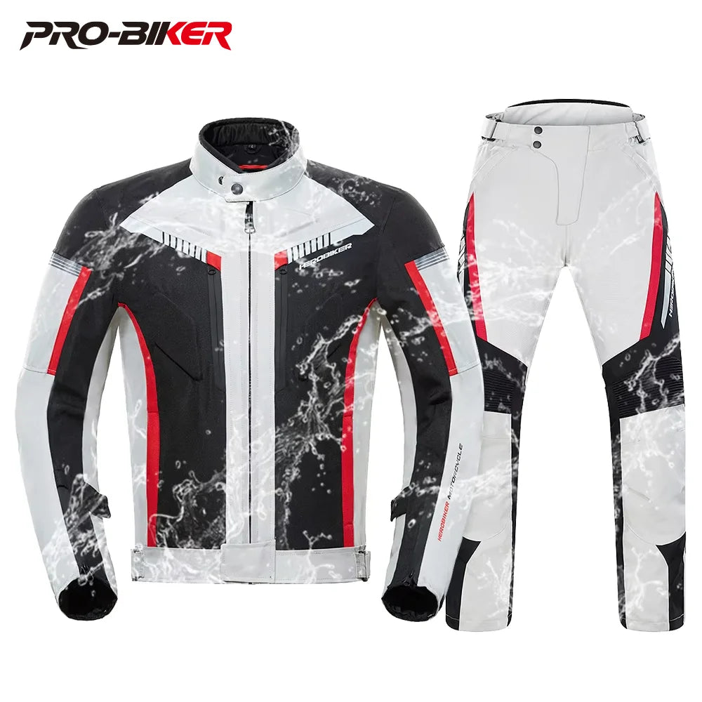 HEROBIKER Waterproof Motorcycle Jacket Man Racing Jacket Wearable Motorcycle Pants Moto Clothing With EVA Protection.