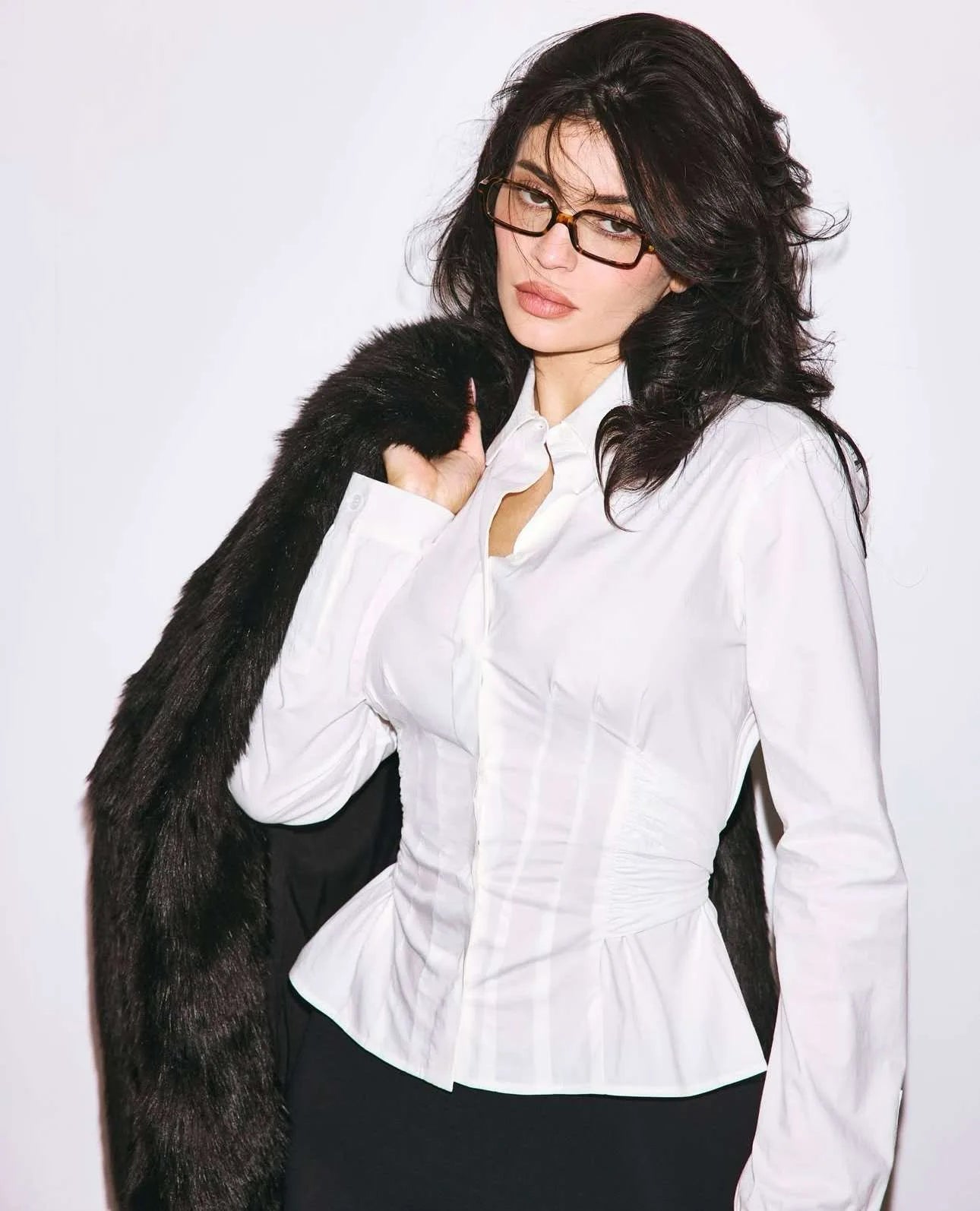 Kylie same style ~ KHY tie waist shirt slim back bow shirt women.