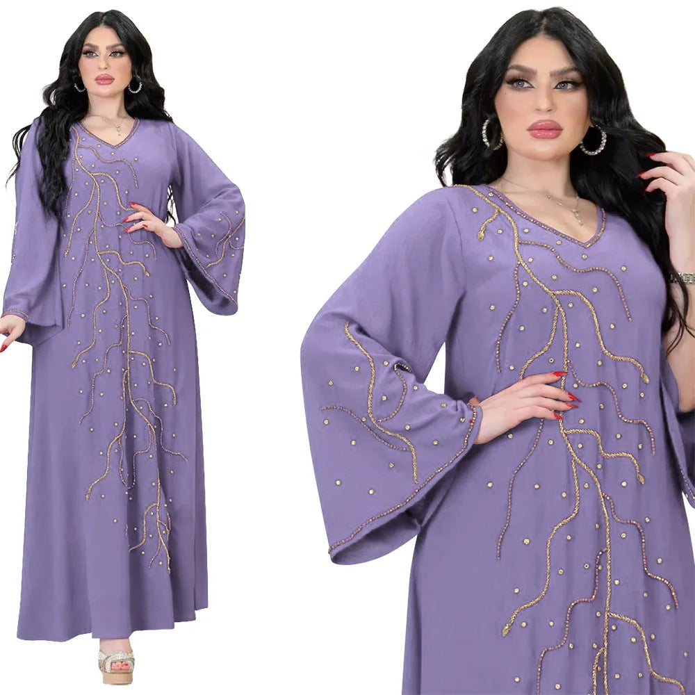 Kaftan Eid elegante muslimische Frauen Kleid Ramadan Party Dubai Abaya Truthahn Islam lange Abendkleider Musulmane elegante Vestidos.