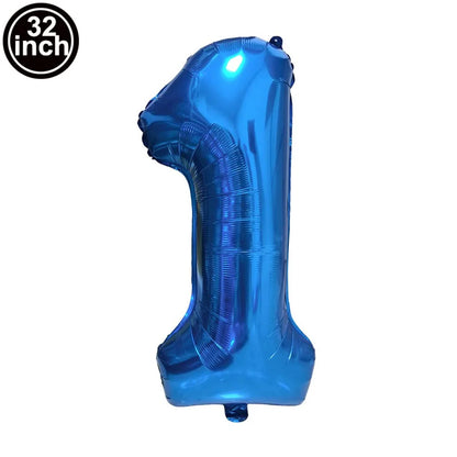 Blauer Ballon mit großen Zahlen, 32 Zoll, 0, 1, 2, 3, 4, 5, 6, 7, 8, 9, Geburtstag, Bachelorette-Luftballons, Figur, Golob-Party-Ballon-Dekoration