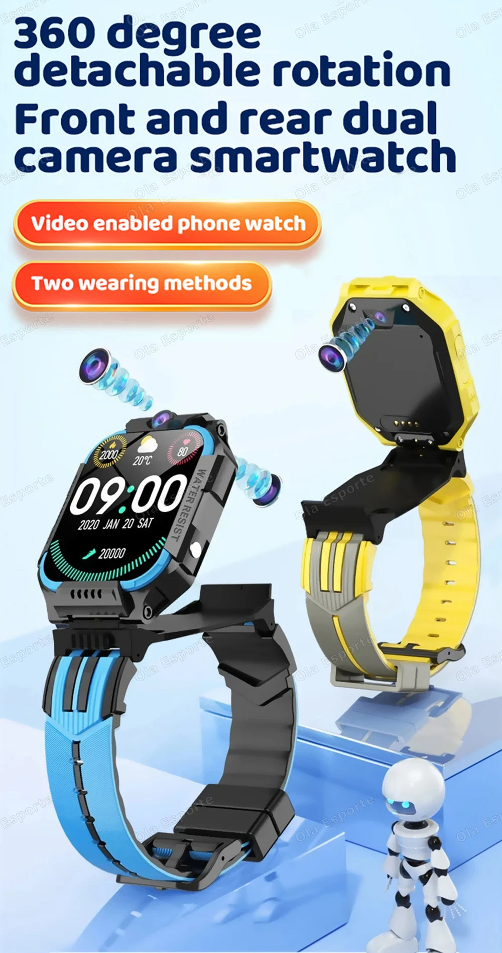 New Kids 5G Smart Watch SOS GPS+BDS/GLONASS Location Phone Call Camera Child Smartwatch 1.83 Inch WIFI Waterproof For Watch Gift.