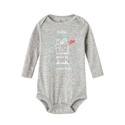 Papa, ich bin dein Geschenk, Baby-Body, Spanien, Vatertag, Jungen- und Mädchen-Säuglingsspielanzug, langärmelig, warmer Overall, bestes Geschenk zum Vatertag.