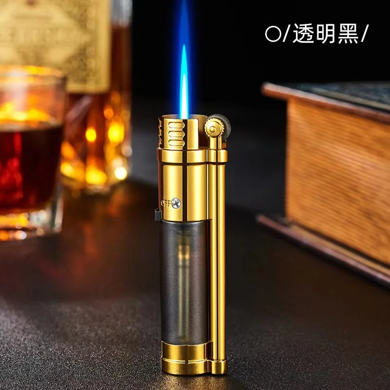 New Multifunctional Special Pipe Machine Oblique Fire Retro Open Fire Lighter Inflatable with Smoke Knife Pressure Stick Scraper.