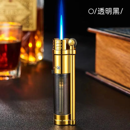 New Multifunctional Special Pipe Machine Oblique Fire Retro Open Fire Lighter Inflatable with Smoke Knife Pressure Stick Scraper.