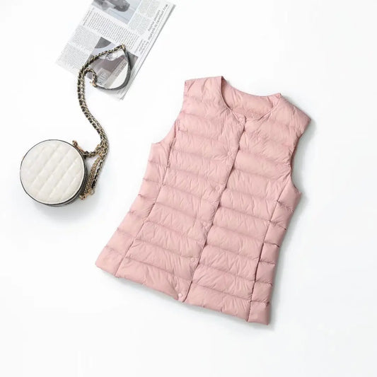 Damen-Weste mit ärmellosem Innenfutter, Daunenweste, 2025, Neuankömmlinge, leichte Damenweste, Frühling und Herbst, Oberbekleidung innen.
