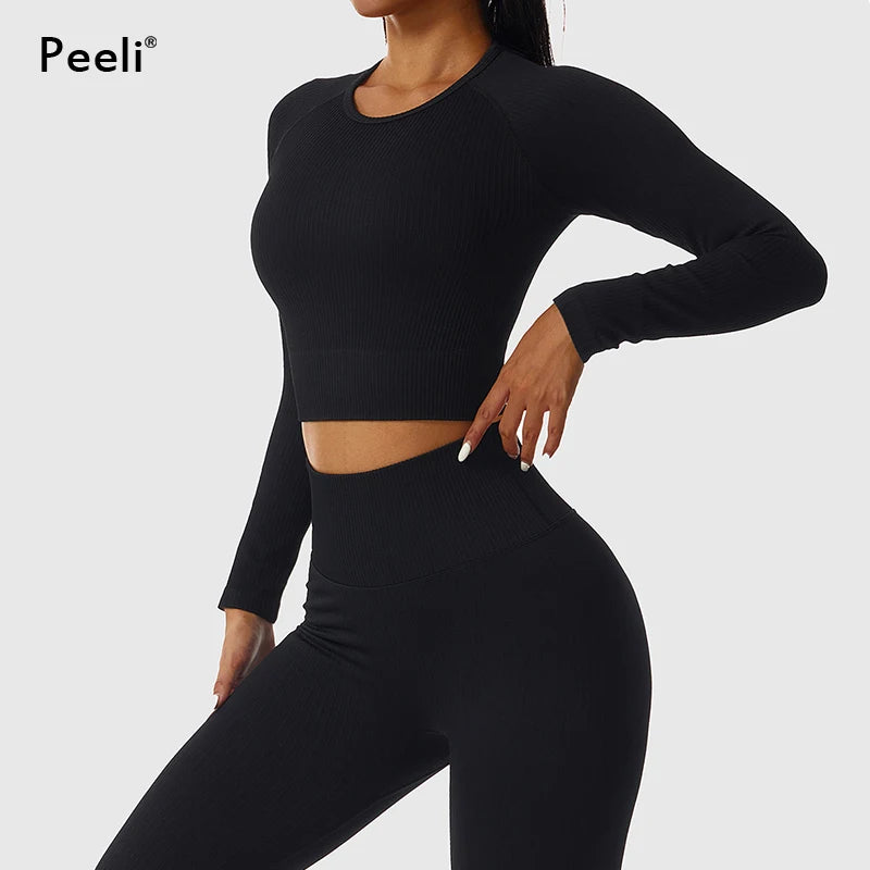 2/3 Piece Set Women Gym Wear Seamless Yoga Set Sports Bra Crop Top High Waist Leggings Fitness Sportswear Workout Outfits Woman.