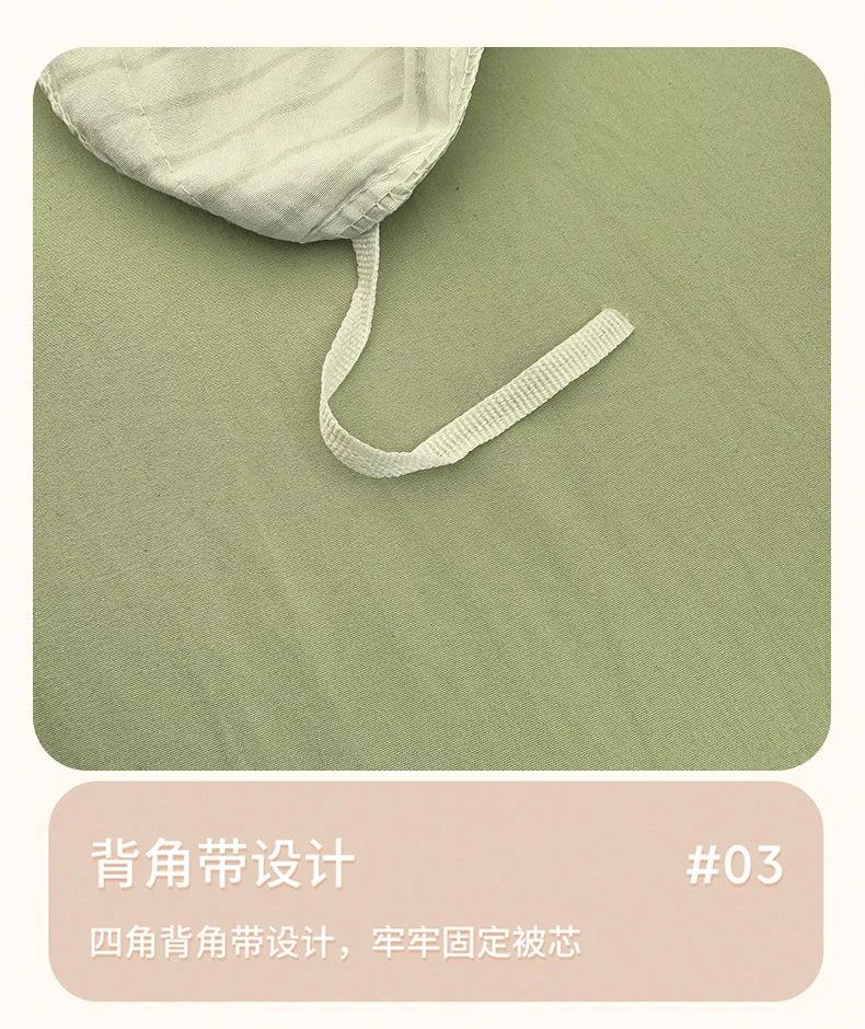 Washed Cotton Duvet Cover Set Quilt Set Ins Nordic Minimalist Style Grey Strip Bed Set Home Textile Bedding Set Bed Sheets 2025.