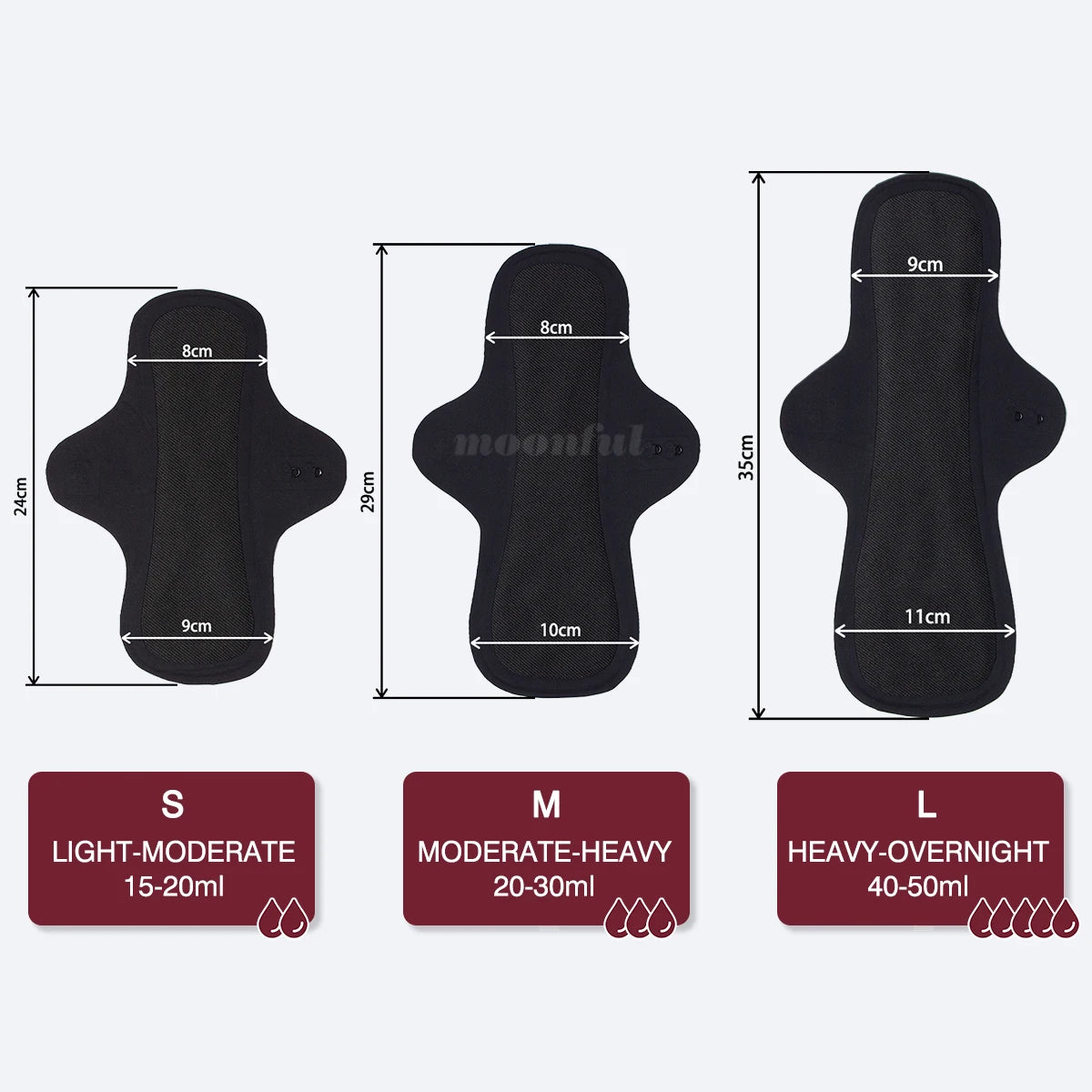 Reusable Menstrual Pads Women Large Washable Seamless Sanitary Napkin Thin No-slip Reusable Sanitary Towel Absorbent Pad Panties.