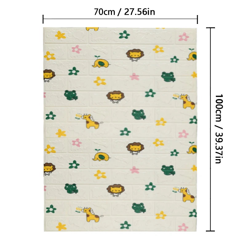 Pvc Brick Pattern Self-adhesive Wallpaper DIY Room Decor 1-10pcs 70cmX1m Waterproof Wall Stickers 3D Modern Home Decoration