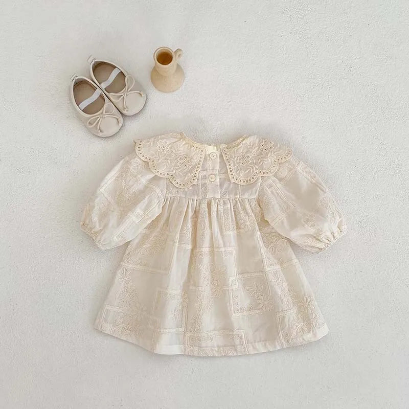 Frühling Baby Body Schwestern Kleid Blume Stickerei Kleid für Kleinkind Mädchen Kleinkind Outfit