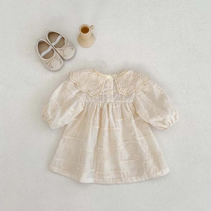 Frühling Baby Body Schwestern Kleid Blume Stickerei Kleid für Kleinkind Mädchen Kleinkind Outfit
