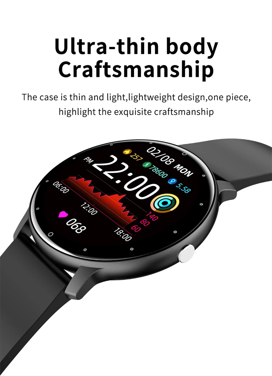 LIGE Smart Watch Women Men Full Touch Screen Bluetooth 5.2 Call Waterproof Watches Sports Fitness Tracker Factory IP67 ZL02 New.