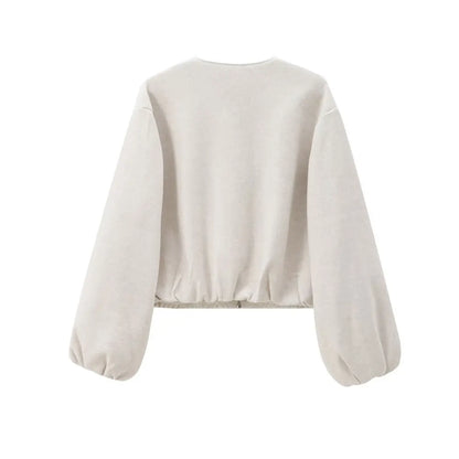 TRZA-Übergroße weiche Bomberjacke für Damen, Langarmmantel, Reißverschluss vorne, Damenoberbekleidung, schicke Oberteile, Mode.