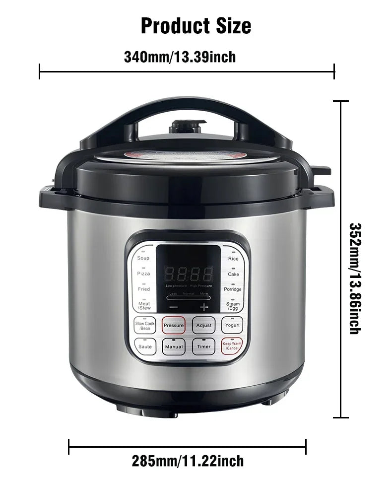 5L Electric Pressure Cooker Stainless steel Smart Multicooker for Kitchen Slow Cooker Rice Cooker Steam Pot Food Warmer 220V.