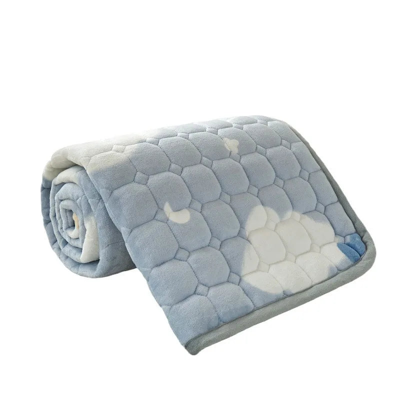 Winter Dormitory Soft Mattress Toppers Thick Warm Coral Velvet Bed Sheet Non-slip Mattress Cover Thin Bed Pad Tatami Floor Mat.