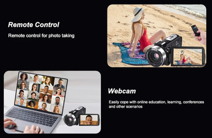 4K Portable Digital photography Camera 2 in1 Photo Video Record DV Travel Video Camera 18X Zoom 3'' Rotatable Screen With Flash.