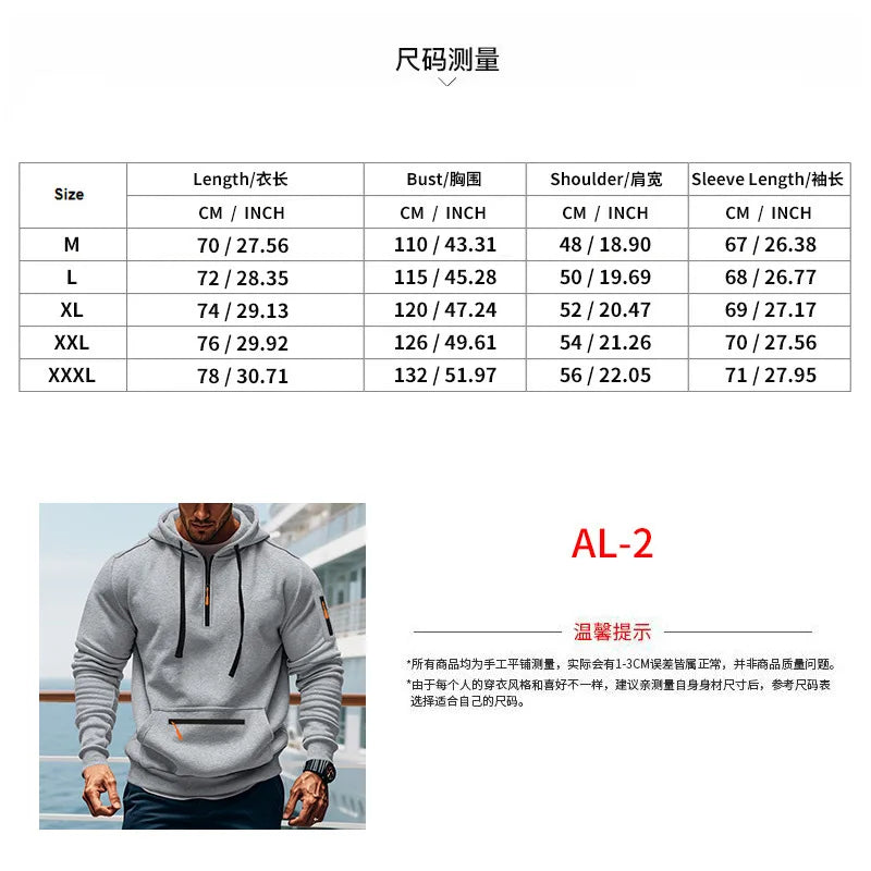 Men's Loose Fit Heavyweight American-Style Casual Sportswear Jacket fleece Lined Hooded Sweatshirt for Winter.