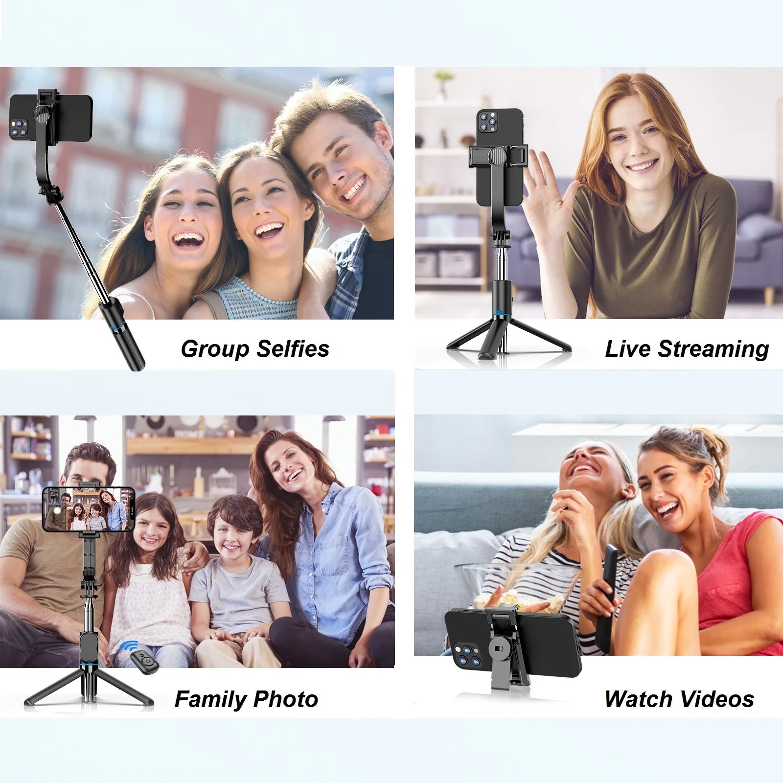 Selfie Stick with Tripod Stand and Remote, 42" Extendable Selfie Stick for iPhone 15 14 13 12 Pro Max Android Galaxy S23 S22.