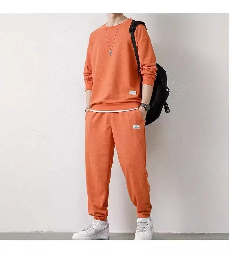 Loose Men's Long Sleeve Hoodie And Pants Set Spring Autumn New Style Casual Sports Youth Loose Fit Male Fashion Outfit