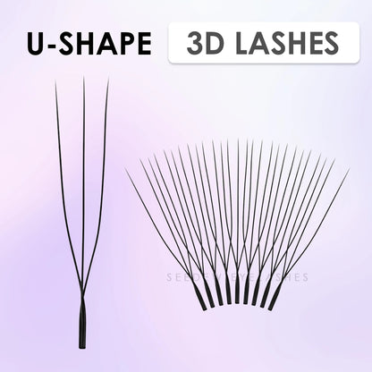 SEEDEW U Shaped 2D/3D/4D/5D Eyelashes Extension Premium Soft False Eyelashes Premade Fan U Lashes.