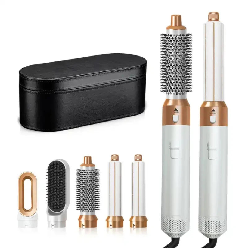 Hair Dryer 5-In-1 Electric Hair Comb Negative Ion Straight Curler Brush Blow Dryer Air Comb Removable Brush Kit Tool.