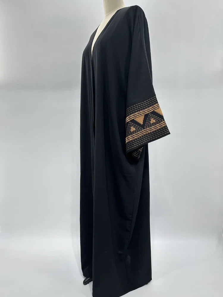 White Black Open Batwing Kimono Abaya Dubai  Islam Muslim Dress For Women Kebaya Kaftan Robe Musulmane Caftan Marocain Femme.