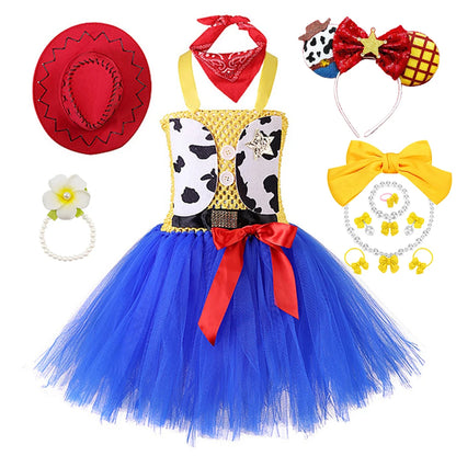 Woody Jessie Toy Story Cowboy Performance Kostüm Sets Mädchen Cartoon Tutu Kleid Kinder Disney Cosplay Karneval Party Kleidung.