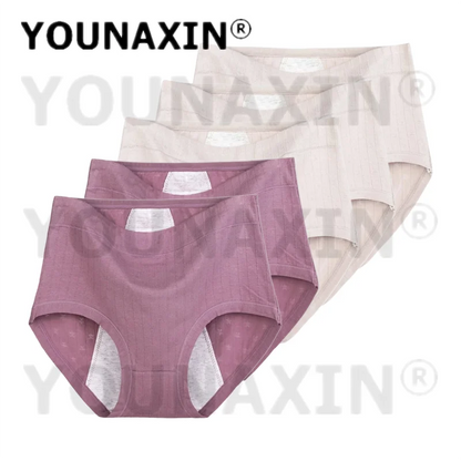 5 Pieces Women Menstrual Period Underwear Big Size Briefs Lingerie Undies Cotton Large High Waist Panties XL 2XL 3XL 4XL 5XL 6XL.