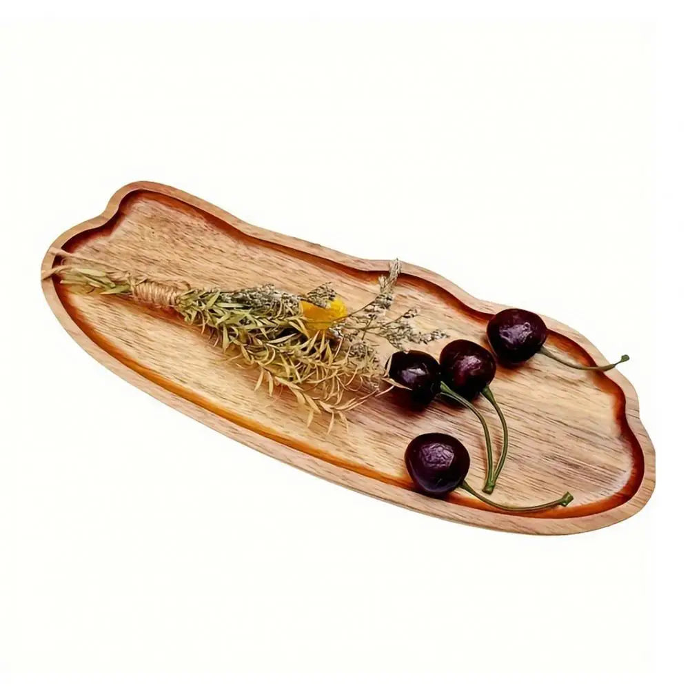 Wooden Tea Tray Cloud Shape Fruit Dessert Candy Plate Retro Tea Coffee Cup Breakfast Plate Decorative Jewelry Cosmetic Organizer.