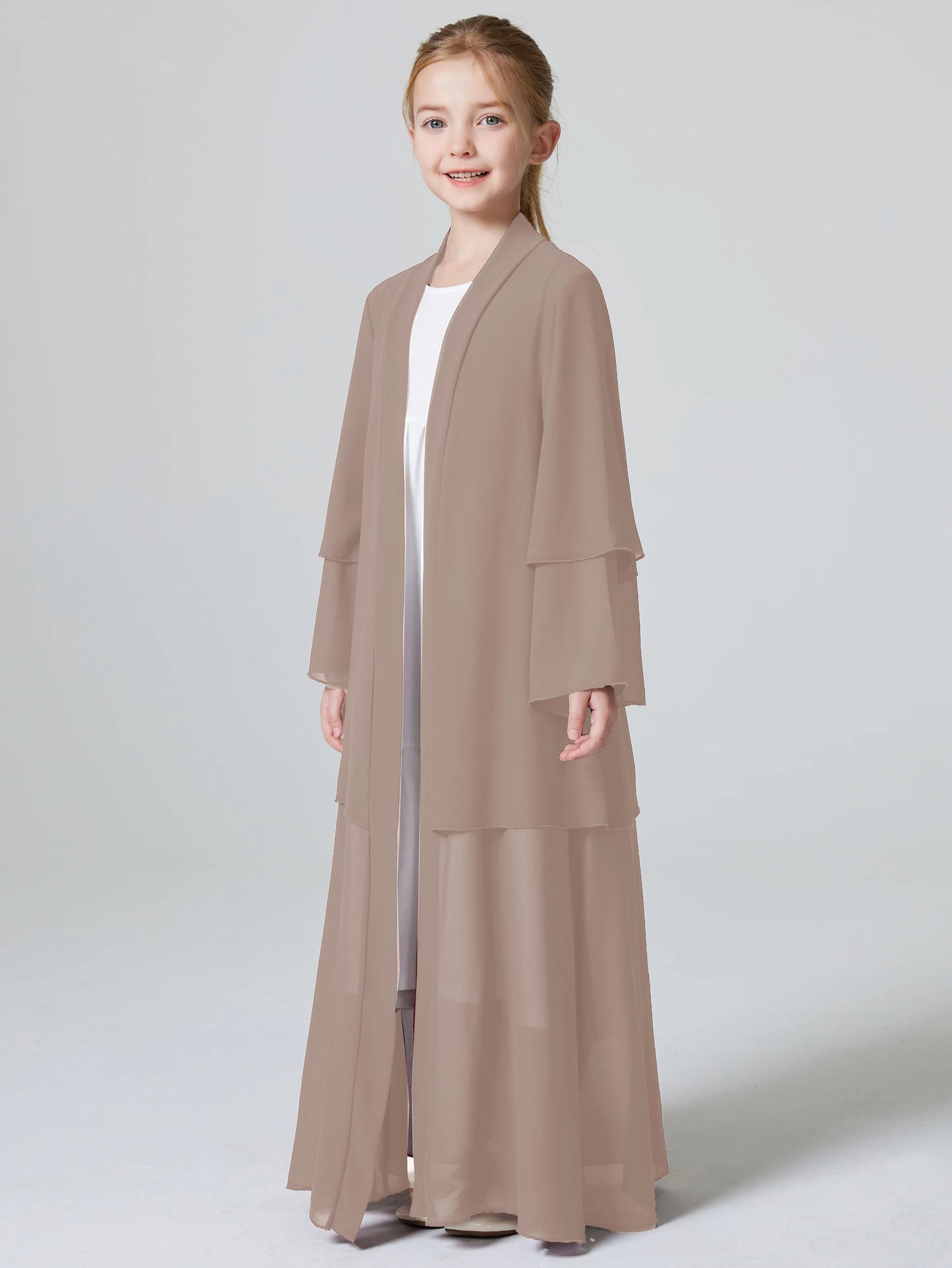 Ramadan  Muslim kids Girls Abaya Solid Long Kaftan abaya enfant Robe Dress Kebaya Kids Clothes For Gift (Without Hijab).