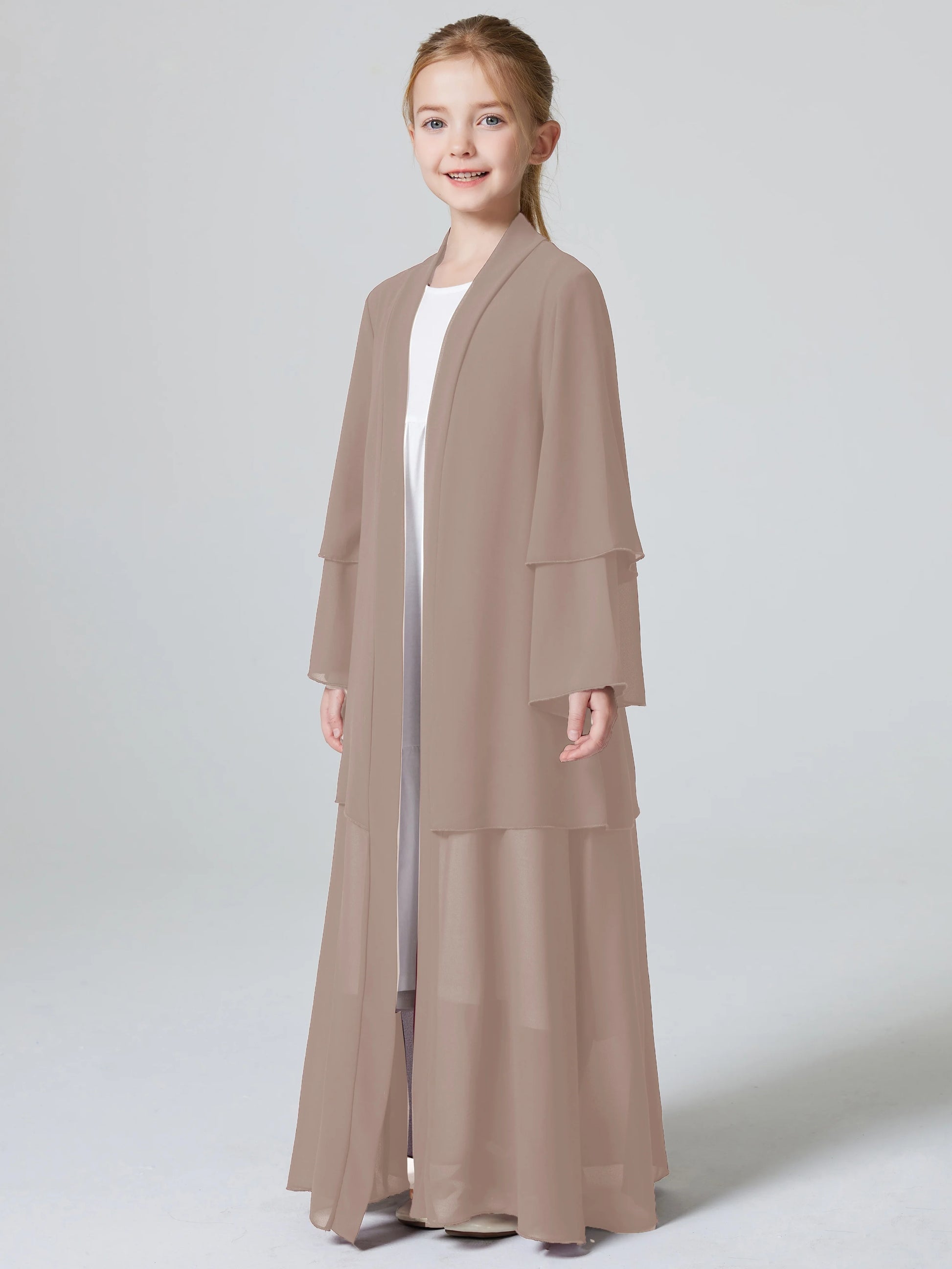 Ramadan  Muslim kids Girls Abaya Solid Long Kaftan abaya enfant Robe Dress Kebaya Kids Clothes For Gift (Without Hijab).