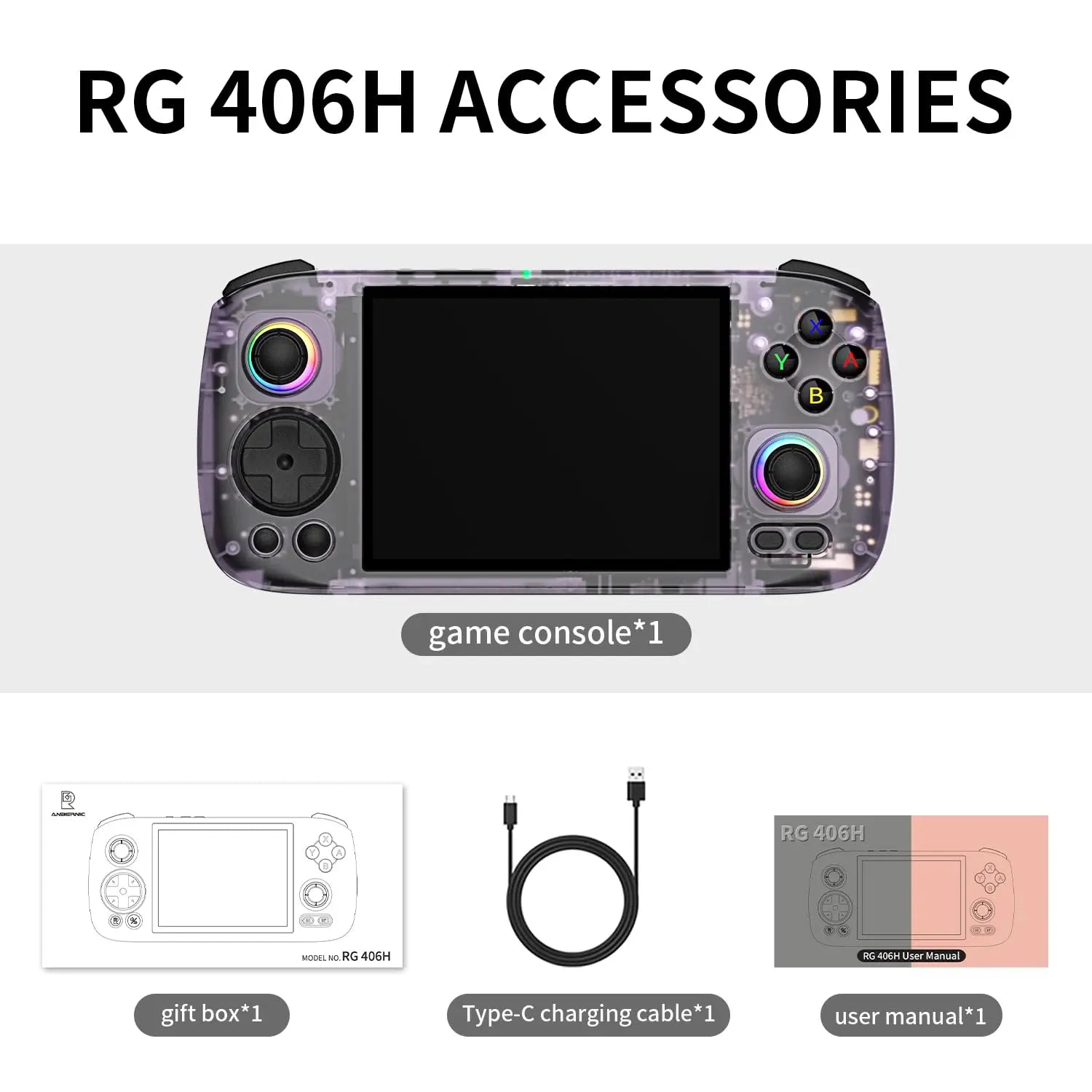 ANBERNIC RG406H Handheld Game 4Inch IPS HD Screen Android 13 Bluetooth WIFI Retro Video Player Console Hall Joystick 8G+128G.