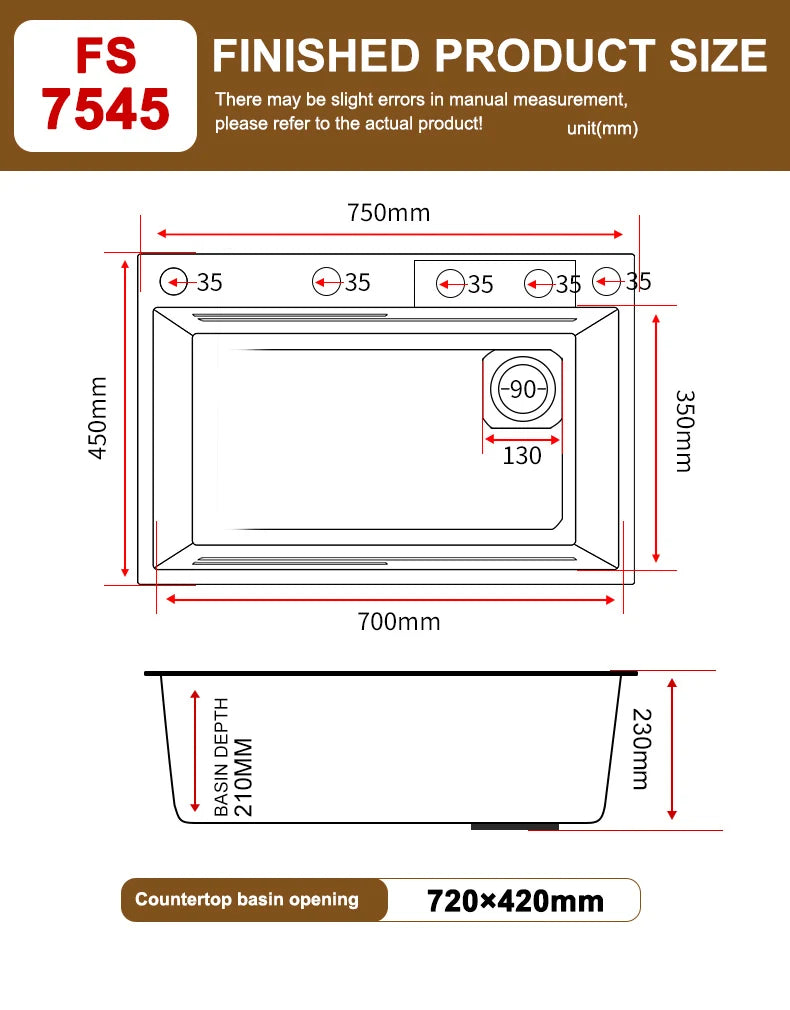 Large Single Slot Embossed Stainless Steel Waterfall Kitchen Sink  Household Wash basin Dishwashing  Sink For Kitchen