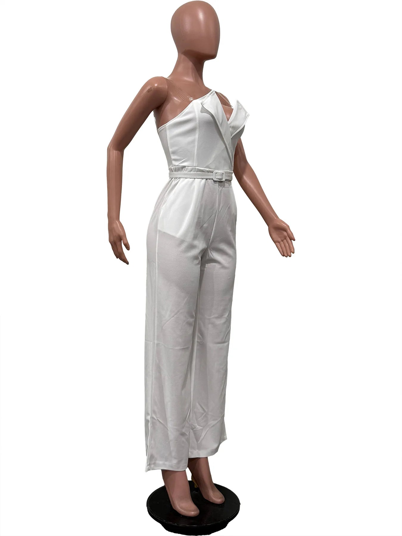 CM.YAYA Women Wide Leg Strapless V-neck Sleeveless Jumpsuits 2025 Summer OL Beach Night Club Party Street One Piece Suit Romper