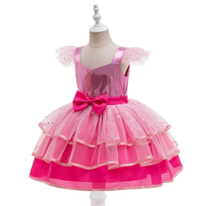 Baby Mädchen Kleider Barbie Prinzessin Cosplay Mädchen Rock Mesh Flauschigen Geburtstag Party Kleid Halloween Leistung Kleid Kinder Kleidung.