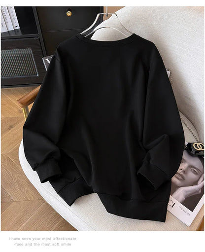 175 kg Plus Größe Damen Büste 170 Frühling Herbst lose Langarm Cartoon Print Pullover Sweatshirts 4XL 5XL 6XL 7XL 8XL 9XL.