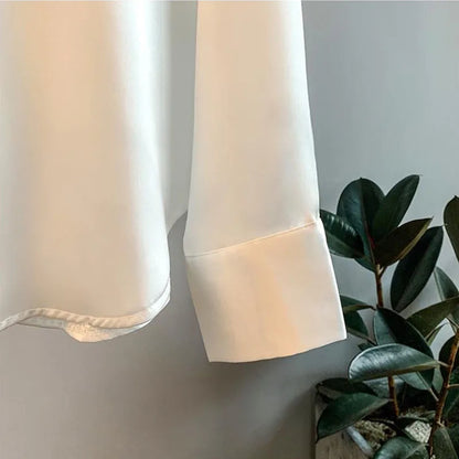 1pcs Woman Spring Autumn Satin Shirt Lady Long Sleeve Lapel Blouses Cardigans Elegance Sweet Casual Coats Girl Sunscreen Top.