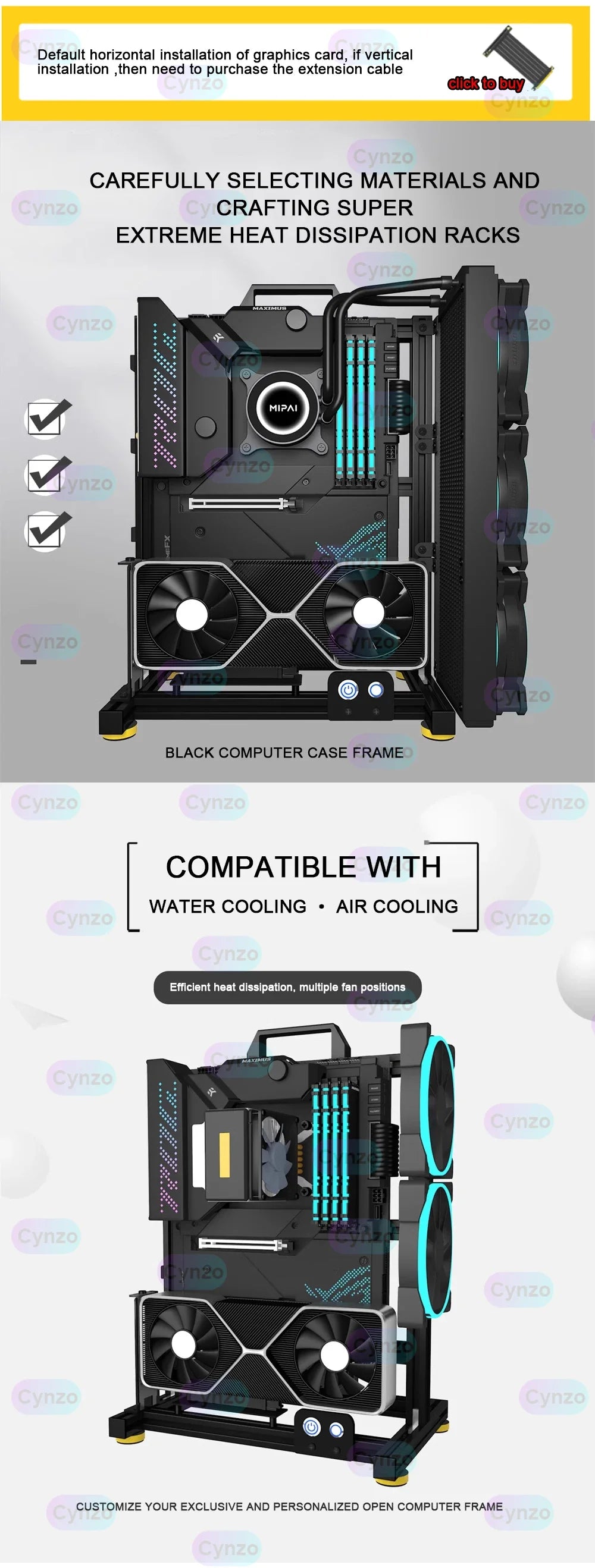 DIY  Gamer Cabinet ITX MATX ATX Open Computer Case Frame Aluminum Alloy Desktop Portable PC Rack DIY Personalized Chassis.