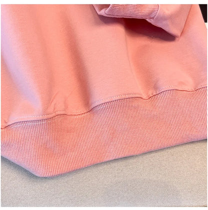 175kg plus size Damen büste Frühling Herbst lose Kragen bedruckt Langarm Sweatshirt schwarz rosa 4xl 5xl 6xl 7xl 8xl 9xl