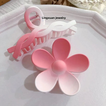Matte Flower Hair Grips Set for Women Fairy Style Fresh Sweet Headwear for Updo Hairdo Back of Head Hair Accessories.
