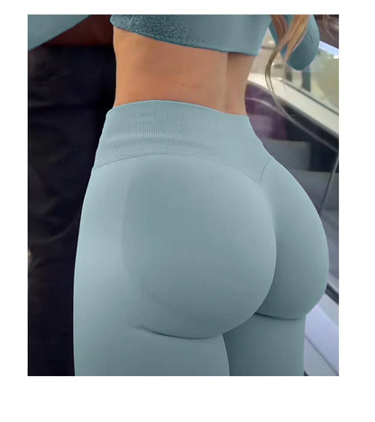 TKITK Leggings Women Seamless Sports Yoga Pants Low Ribbed Band Gym clothes Fitness Workout wear Scrunch Bum Tights.