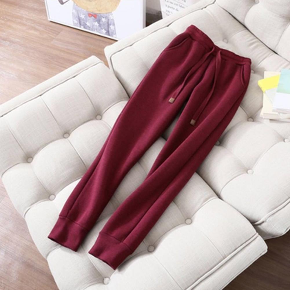 Women's Sweatshirt Pants Suit Autumn and Winter Warm Long-sleeved Fleece Thick Hoodie Coat Jogger Pants Sportswear Two-piece Set.